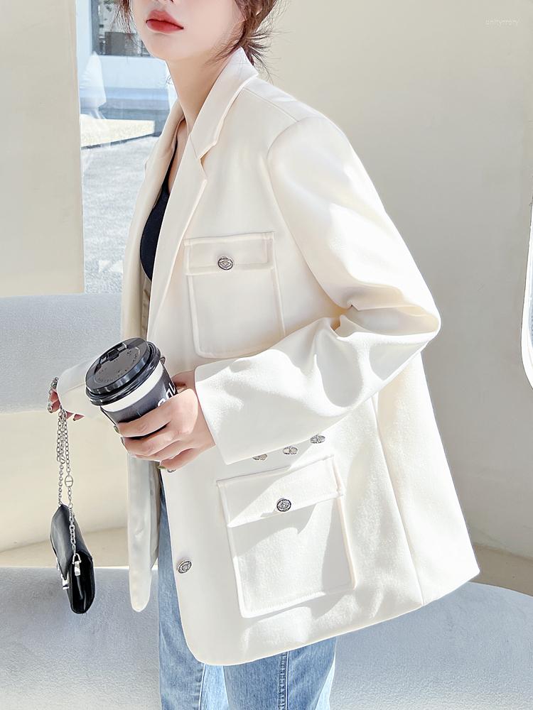 Women' Suits Fashion Korean Style Loose Blazers For Women Beige Single Breasted With Multi-Pockets Lady Outerwear Spring Autumn Clothes
Women' Suits Fashion Korean Style Loose Blazers For Women Beige Single Breasted With Multi-Pockets Lady Outerwear Spring Autumn Clothes