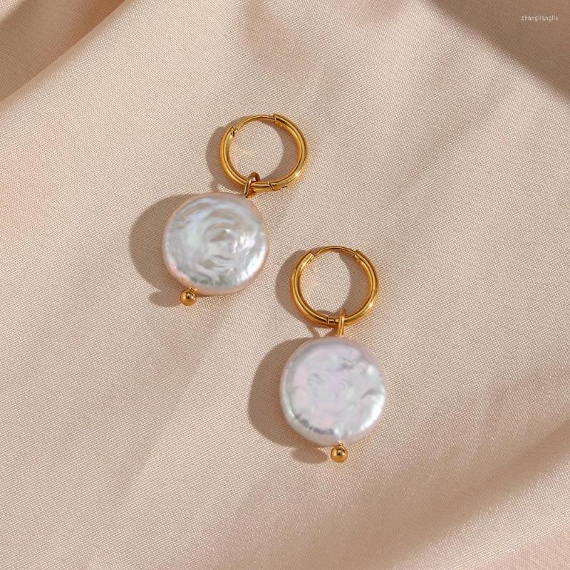 Hoop Earrings Statement Oblate Freshwater Pearl Pendant For Women Waterproof Stainless Steel Jewelry
Hoop Earrings Statement Oblate Freshwater Pearl Pendant For Women Waterproof Stainless Steel Jewelry