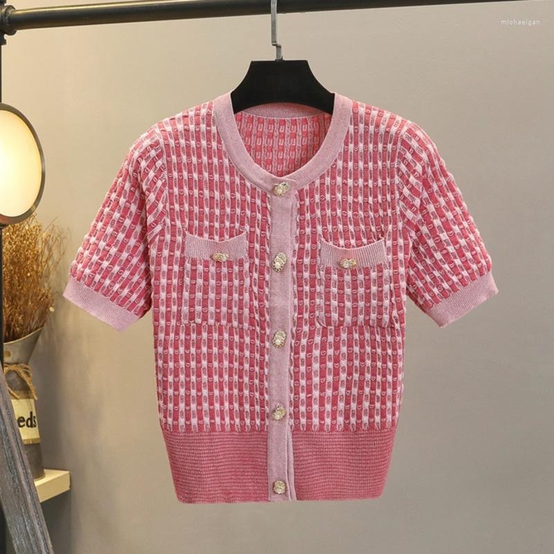 Women's Knits Small Fragrance Plaid Thin Summer Sweater Cardigan Women 2023 Fashion Elegant Short Sleeve Top Femme Knit Outwear Pull, Pink
Women's Knits Small Fragrance Plaid Thin Summer Sweater Cardigan Women 2023 Fashion Elegant Short Sleeve Top Femme Knit Outwear Pull, Pink
