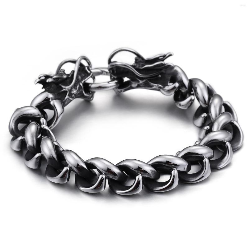 Link Bracelets HAOLYNJOY Dragon Head Charm Bracelet Punk Stainless Steel Curb Chain Men Fashion Jewelry
Link Bracelets HAOLYNJOY Dragon Head Charm Bracelet Punk Stainless Steel Curb Chain Men Fashion Jewelry