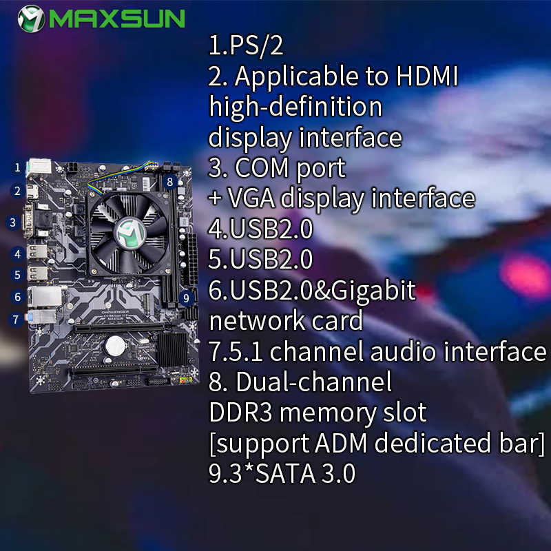 MAXSUN Motherboard A10 Quad Core Super Onboard AMD CPU RX452BB Graphics Card RAM DDR3 SATA3 With Radiator Set Desktop Full New