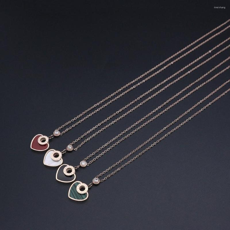 Pendant Necklaces JSBAO Arrival 40CM 5CM Rose Gold Colour Chain Heart Necklace Women Stainless Steel Crystal Stone Roman Female Gift
Pendant Necklaces JSBAO Arrival 40CM 5CM Rose Gold Colour Chain Heart Necklace Women Stainless Steel Crystal Stone Roman Female Gift