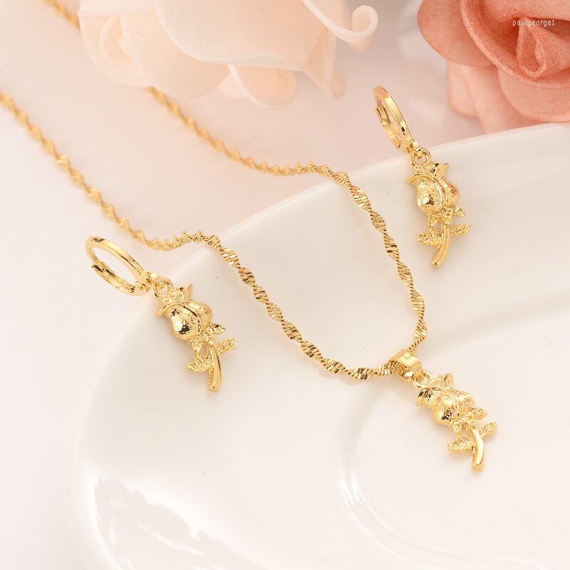 Necklace Earrings Set 18 K Fine Gold GF Rose Flower Europe Women Jewelry Gift Dubai Pendant Diy Charms Cabbage Get Rich, Picture shown
Necklace Earrings Set 18 K Fine Gold GF Rose Flower Europe Women Jewelry Gift Dubai Pendant Diy Charms Cabbage Get Rich, Picture shown