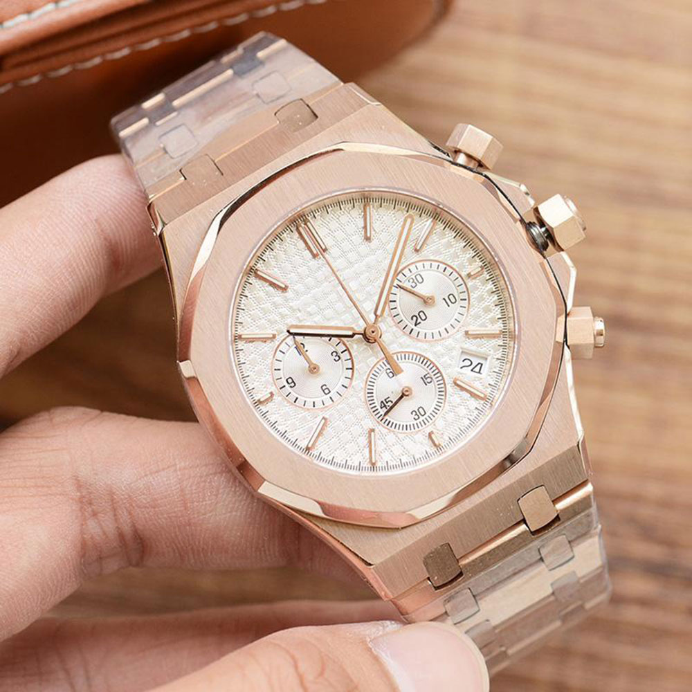 Mens Movement Watch Quartz Watches 42mm Stainless Steel Strap Rose Gold Wrist Band Fashion Designer Multifunction Wristwatch Montre De Luxe, Color 6
Mens Movement Watch Quartz Watches 42mm Stainless Steel Strap Rose Gold Wrist Band Fashion Designer Multifunction Wristwatch Montre De Luxe, Color 6
