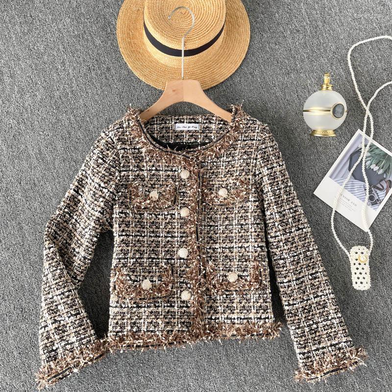 Women's Jackets Women's Women Autumn Cropped Tweed Coat Vintage O-Neck Open Stitch Tassel Slim Plaid Jacket Korean Blends Wool Outwear, Coffee
Women's Jackets Women's Women Autumn Cropped Tweed Coat Vintage O-Neck Open Stitch Tassel Slim Plaid Jacket Korean Blends Wool Outwear, Coffee