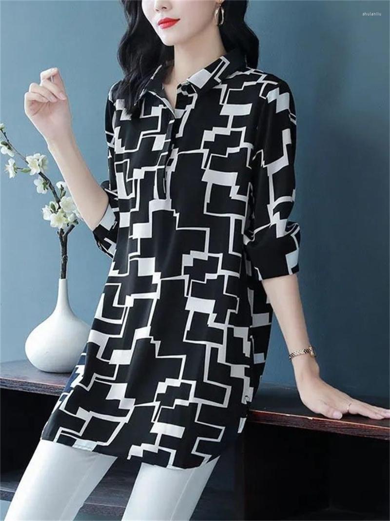 Women's Blouses 5XL Women Spring Summer Shirts Lady Fashion Casual Long Sleeve Turn-down Collar Lattice Printing Blusas Tops MM2038, Black
Women's Blouses 5XL Women Spring Summer Shirts Lady Fashion Casual Long Sleeve Turn-down Collar Lattice Printing Blusas Tops MM2038, Black