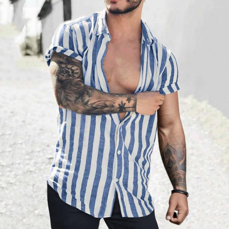 Men's Casual Shirts Men Shirt Stripe Print Short Sleeve Summer Top For Daily Wear, Black
Men's Casual Shirts Men Shirt Stripe Print Short Sleeve Summer Top For Daily Wear, Black