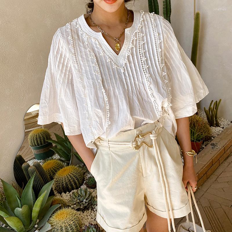 Women' Blouses Casual Women Summer Fashion Short Sleeve T-Shirt Female V Neck Blusas Holiday Loose Boho Beach White French Elegant Solid
Women' Blouses Casual Women Summer Fashion Short Sleeve T-Shirt Female V Neck Blusas Holiday Loose Boho Beach White French Elegant Solid