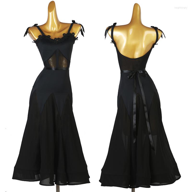 Stage Wear Customized Ballroom Dance Dress Girls/Women Sexy Mesh Stitching Standard Waltz Dancing Performance Costume Dancewear S2308, Black
Stage Wear Customized Ballroom Dance Dress Girls/Women Sexy Mesh Stitching Standard Waltz Dancing Performance Costume Dancewear S2308, Black