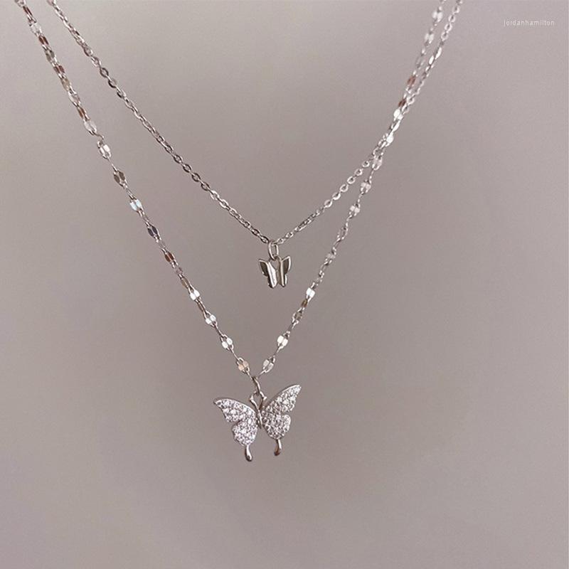 Pendant Necklaces Dainty Necklace For Women Butterfly Shiny Double Chain Clavicle Anniversary Gift Jewelry
Pendant Necklaces Dainty Necklace For Women Butterfly Shiny Double Chain Clavicle Anniversary Gift Jewelry