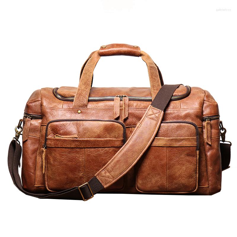 Duffel Bags Men Bag Women Genuine Leather Luggage Tote Luxury Casual Large Capacity Laptop Real Cowhide Male Weekend Travel, Auburn
Duffel Bags Men Bag Women Genuine Leather Luggage Tote Luxury Casual Large Capacity Laptop Real Cowhide Male Weekend Travel, Auburn