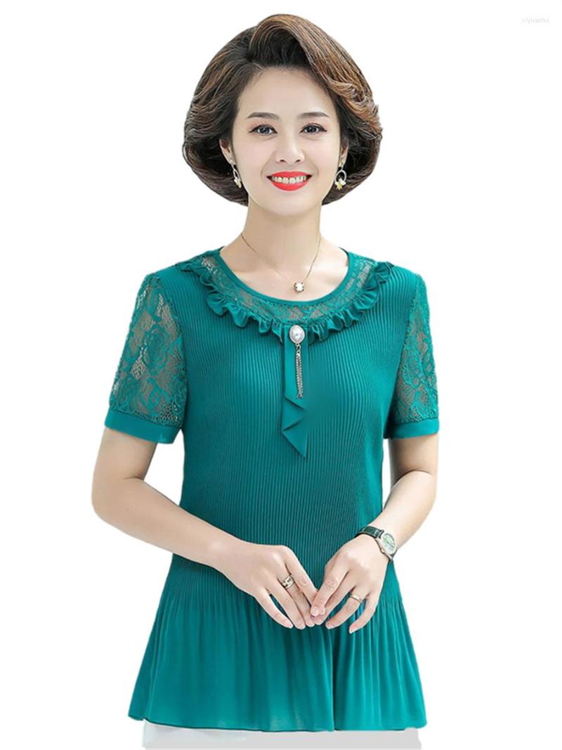 Women's Blouses 5XL Women Summer Spring Shirts Lady Fashion Casual Short Sleeve O-Neck Collar Elegant Blusas Tops B6077, Green
Women's Blouses 5XL Women Summer Spring Shirts Lady Fashion Casual Short Sleeve O-Neck Collar Elegant Blusas Tops B6077, Green