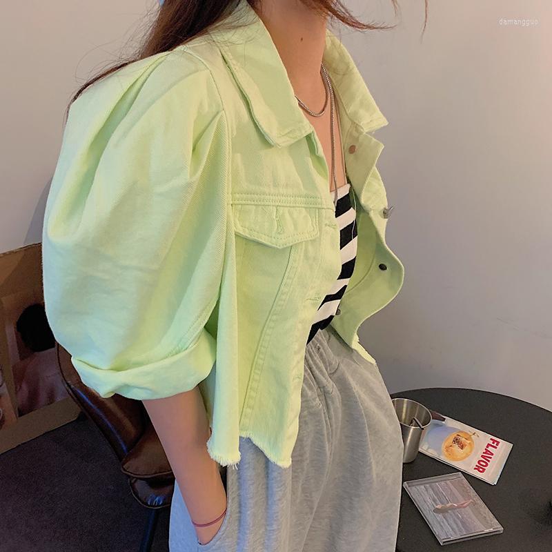 Women's Jackets Women's Chic Korean Denim Jacket Women Spring Autumn Puff Sleeve Crop Jeans Pink Green Basic Coats Outerwear Chaqueta
Women's Jackets Women's Chic Korean Denim Jacket Women Spring Autumn Puff Sleeve Crop Jeans Pink Green Basic Coats Outerwear Chaqueta