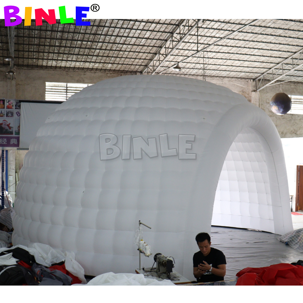 Commercial mobile LED inflatable half dome tent with built-in fan luna temporary Cocktail bar for party show
