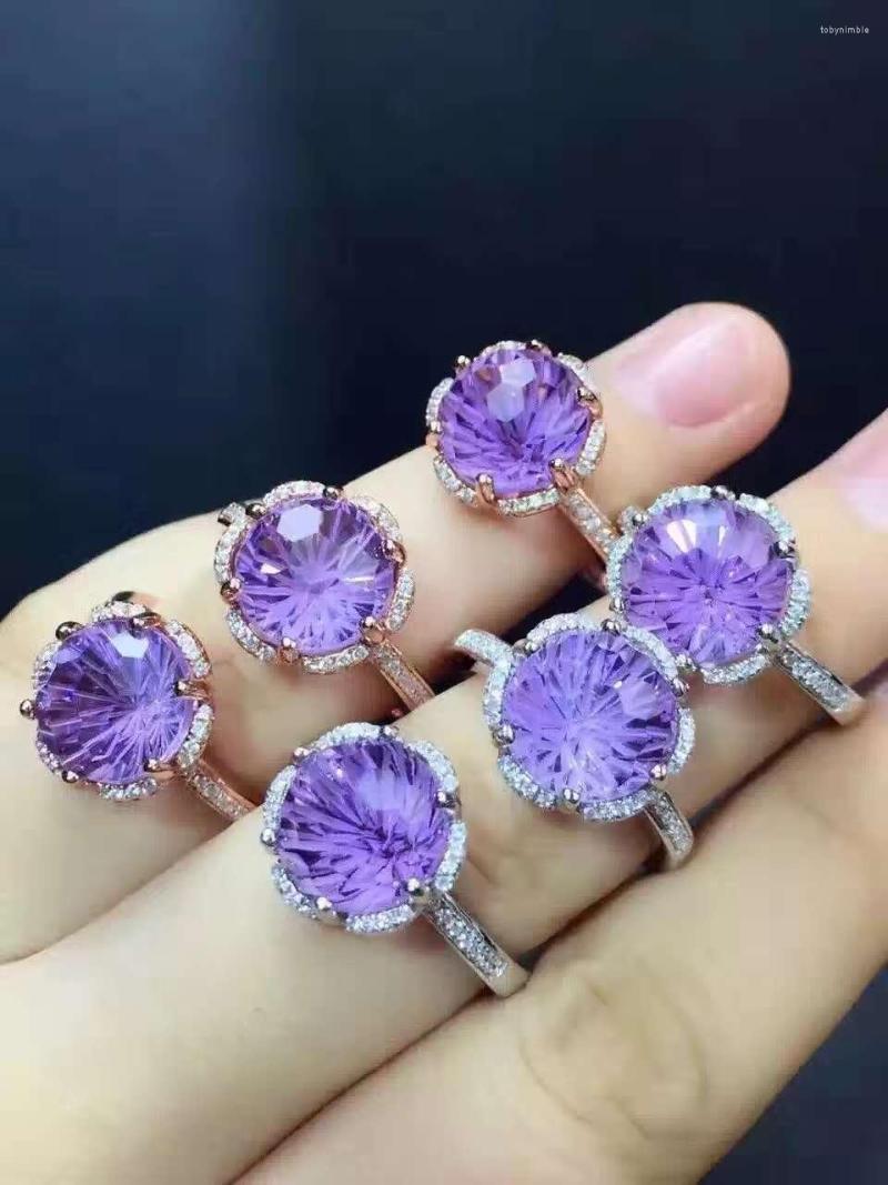 Cluster Rings Wedding Ring Natural And Real Amethyst Sterling Silver For WomenTop Quality Birthday Gift Party
Cluster Rings Wedding Ring Natural And Real Amethyst Sterling Silver For WomenTop Quality Birthday Gift Party