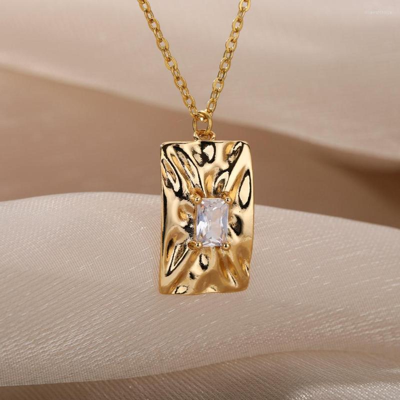Pendant Necklaces Geometric Square For Women Crystal Stainless Steel Zircon Clavicle Choker Christmas Jewelry Gift Bijoux Femme
Pendant Necklaces Geometric Square For Women Crystal Stainless Steel Zircon Clavicle Choker Christmas Jewelry Gift Bijoux Femme