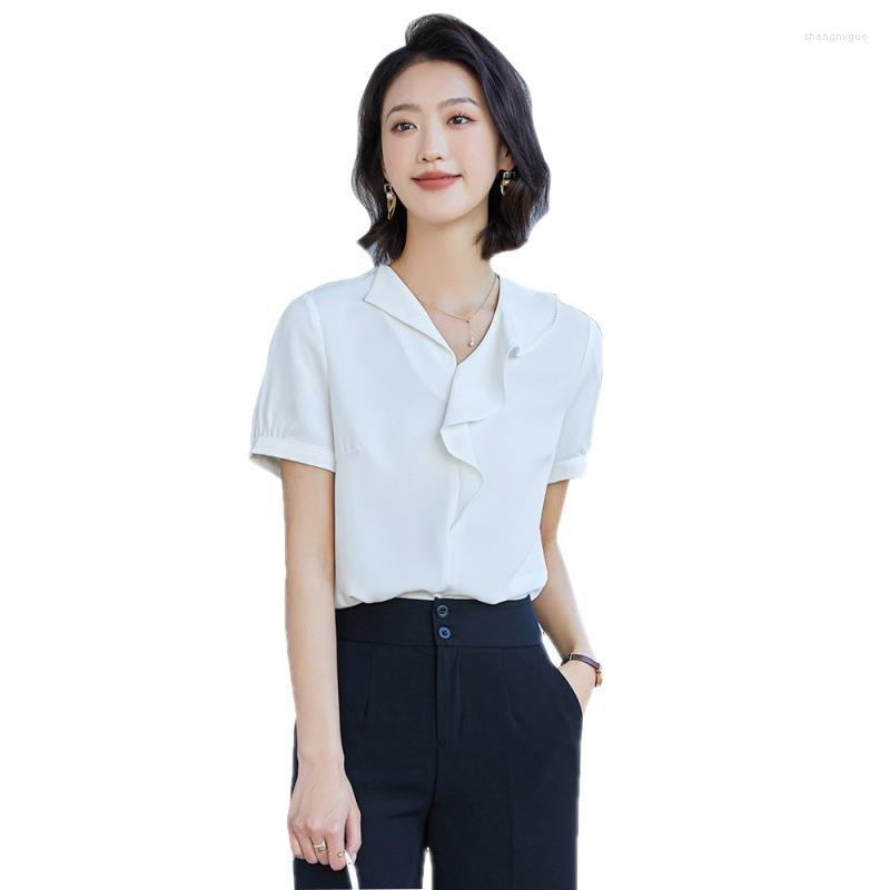 Women' Blouses Blue Short -sleeved Chiffon Shirt Female Summer Design Sensor Floating V -neck Little Guilty Temperament Top Large Size, Beige
Women' Blouses Blue Short -sleeved Chiffon Shirt Female Summer Design Sensor Floating V -neck Little Guilty Temperament Top Large Size, Beige