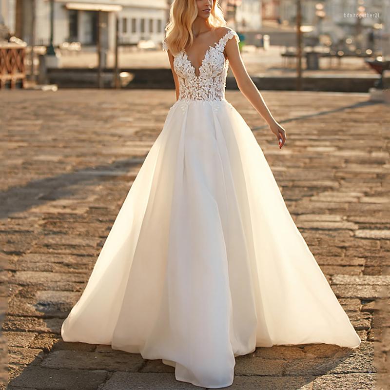 Party Dresses Off The SHoulder Bride Dress 2023 Deep V-Neck Sleeveless With Appliques Wedding Sexy Back Buttons Vestido De Novia, Ivory
Party Dresses Off The SHoulder Bride Dress 2023 Deep V-Neck Sleeveless With Appliques Wedding Sexy Back Buttons Vestido De Novia, Ivory