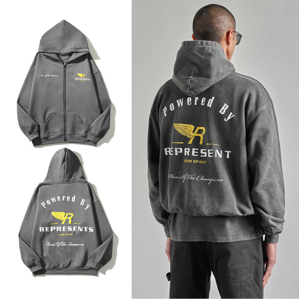 New Men's and Women's Hoodies Fashion Design Brand Present'sautumn Winter Foaming Wings Letter Print Cardigan Zipper Sweater Coat Uz3z, Dark gray
New Men's and Women's Hoodies Fashion Design Brand Present'sautumn Winter Foaming Wings Letter Print Cardigan Zipper Sweater Coat Uz3z, Dark gray