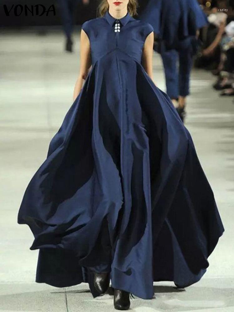 Casual Dresses VONDA Maxi Dress 2023 Bohemian Women Baggy Beach Ruffled Robe Fashion Lapel Collar Sleeveless Dark Color, Black
Casual Dresses VONDA Maxi Dress 2023 Bohemian Women Baggy Beach Ruffled Robe Fashion Lapel Collar Sleeveless Dark Color, Black