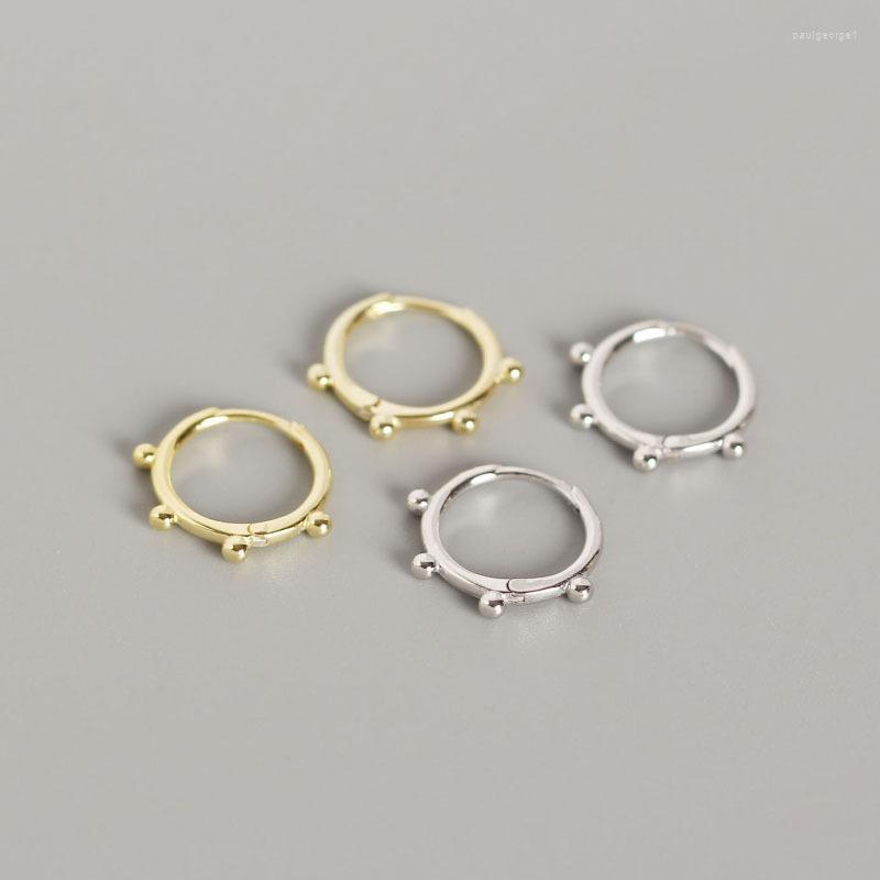 

Hoop Earrings Dia.10.5mm 1PAIR Authentic 925 Sterling Silver Gold White BEADS Huggie FINE JEWELRY TLE647
