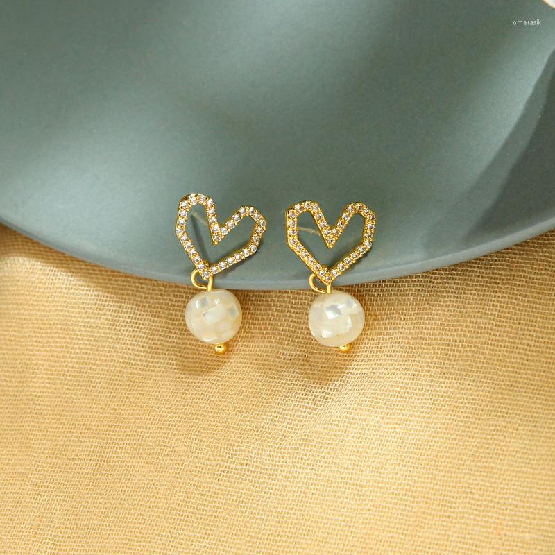Dangle Earrings Arrival Zircon Shell Heart Drop For Women Handmade Romantic Fashion Cute Korean Earring Charming Date Gift Jewelry
Dangle Earrings Arrival Zircon Shell Heart Drop For Women Handmade Romantic Fashion Cute Korean Earring Charming Date Gift Jewelry