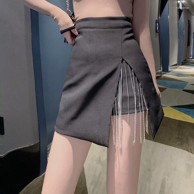 Skirts Diamond Rhinestone Chain Fashion Skirt Club Party Tassel Split High Waist Skinny A-line Women Summer Elegant All-match Y2k, Black
Skirts Diamond Rhinestone Chain Fashion Skirt Club Party Tassel Split High Waist Skinny A-line Women Summer Elegant All-match Y2k, Black