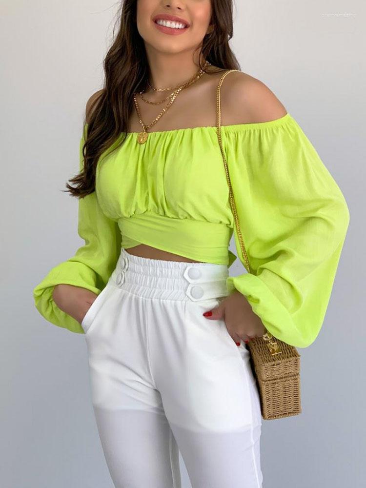 Women' Blouses Casual Loose Shirt Woman Summer Slash Neck Fashion Puff Sleeve Shirts For Women 2023 Folds Solid Patchwork Top Femme, Green
Women' Blouses Casual Loose Shirt Woman Summer Slash Neck Fashion Puff Sleeve Shirts For Women 2023 Folds Solid Patchwork Top Femme, Green
