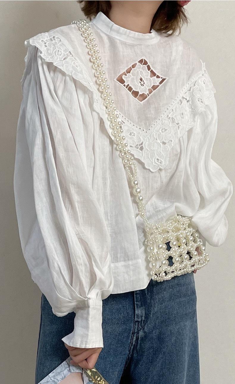 Women's Blouses Women Shirts 2023 Autumn Style French Lace Hollow Embroidery Shirt Tops, Black
Women's Blouses Women Shirts 2023 Autumn Style French Lace Hollow Embroidery Shirt Tops, Black