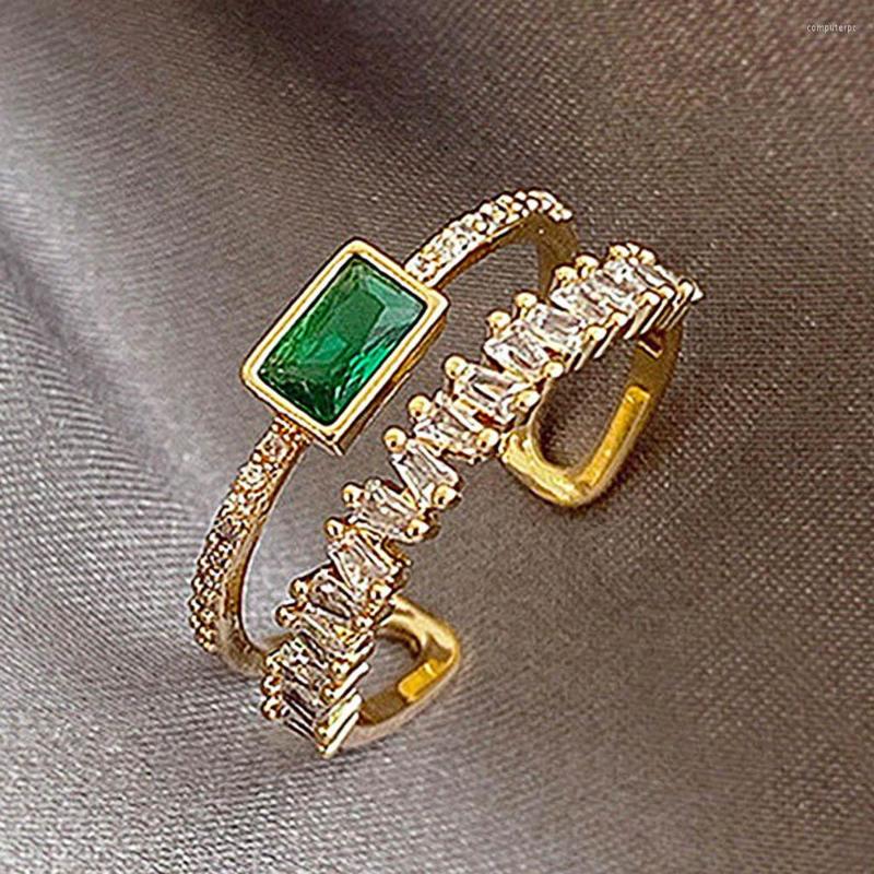 Wedding Rings Stylish Female Opening Ring With Green And White Crystal Delicate Fashionable Design Engagement Accessories Fancy Jewelry
Wedding Rings Stylish Female Opening Ring With Green And White Crystal Delicate Fashionable Design Engagement Accessories Fancy Jewelry