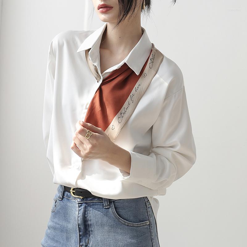 Women' Polos 2023 Beautiful Women' Elegant Blouse Long Sleeve Silk Top Satin V Neck Basic Chiffon Summer Women Camisas Mujer, White
Women' Polos 2023 Beautiful Women' Elegant Blouse Long Sleeve Silk Top Satin V Neck Basic Chiffon Summer Women Camisas Mujer, White