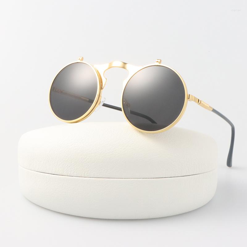 Sunglasses Fashion Round Man Woman Vintage Brand Designer Driving Sun Glasses Steampunk Metal Frame Flip Mirror
Sunglasses Fashion Round Man Woman Vintage Brand Designer Driving Sun Glasses Steampunk Metal Frame Flip Mirror