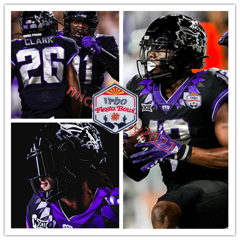 James Football Wear 2022 VRBO Fiesta Max Duggan TCU Horned Frogs Football Jersey Quentin Johnston Jordon Hudson Garrett Hayes Shadrach Banks Wes Harris C, Black/fiesta patch
James Football Wear 2022 VRBO Fiesta Max Duggan TCU Horned Frogs Football Jersey Quentin Johnston Jordon Hudson Garrett Hayes Shadrach Banks Wes Harris C, Black/fiesta patch