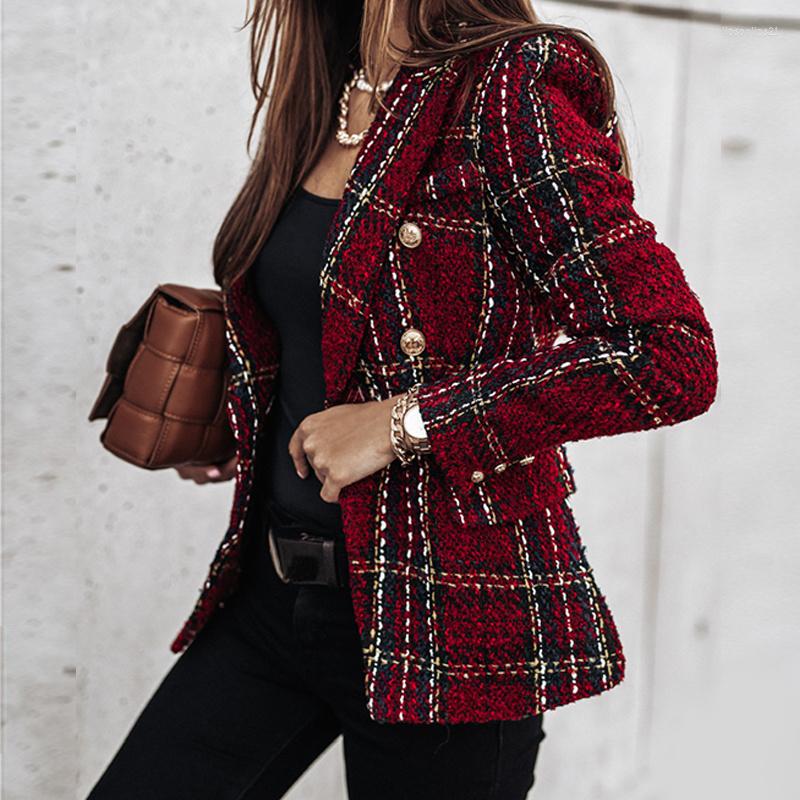 Women's Suits 2023 Spring-Autumn Jacket Plaid Blazer Women Long Sleeve Double-breasted Tops Slim Tweed Office Lady Coat Woman Clothes, Light yellow
Women's Suits 2023 Spring-Autumn Jacket Plaid Blazer Women Long Sleeve Double-breasted Tops Slim Tweed Office Lady Coat Woman Clothes, Light yellow