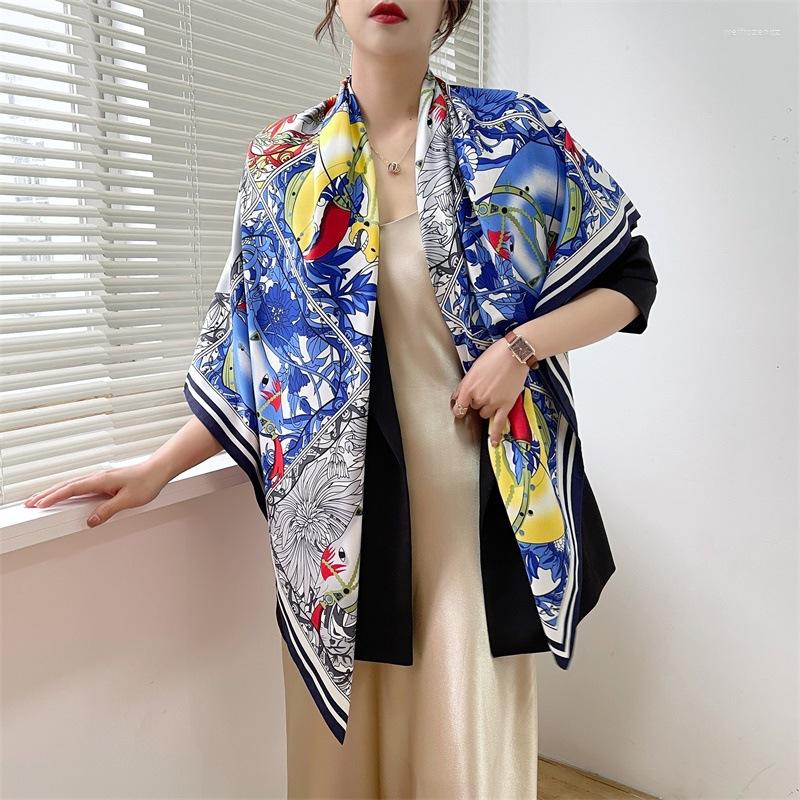 Scarves 2023 Fuguiju European And American Print Large Square Scarf Shawl Women Quality Silk Fashion 130cm
Scarves 2023 Fuguiju European And American Print Large Square Scarf Shawl Women Quality Silk Fashion 130cm