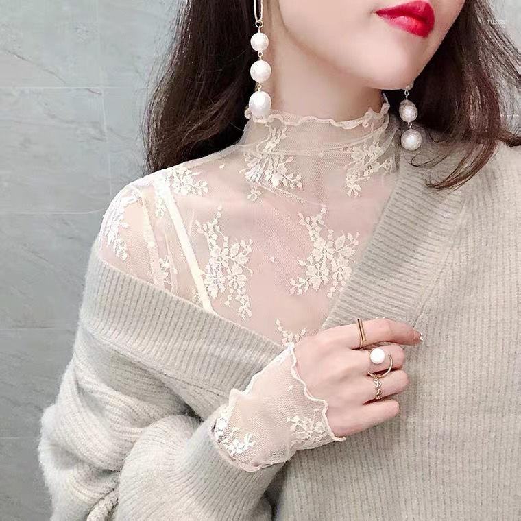 Women's T Shirts White Half High Collar Lace Bottomed Blouse Women Summer Thin Style T-shirt Ear Edge Long Sleeve Mesh Top, Black
Women's T Shirts White Half High Collar Lace Bottomed Blouse Women Summer Thin Style T-shirt Ear Edge Long Sleeve Mesh Top, Black