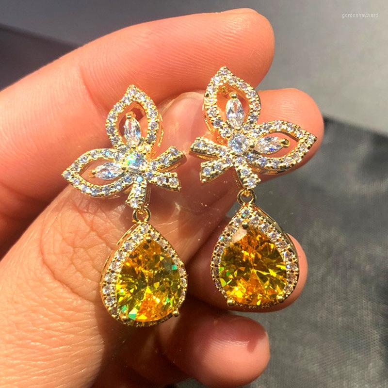 Dangle Earrings Megin D Yellow Gold Plated Luxury Waterdrop Crystal Full Zircon Butterfly Vintage Stud For Women Couple Jewelry
Dangle Earrings Megin D Yellow Gold Plated Luxury Waterdrop Crystal Full Zircon Butterfly Vintage Stud For Women Couple Jewelry