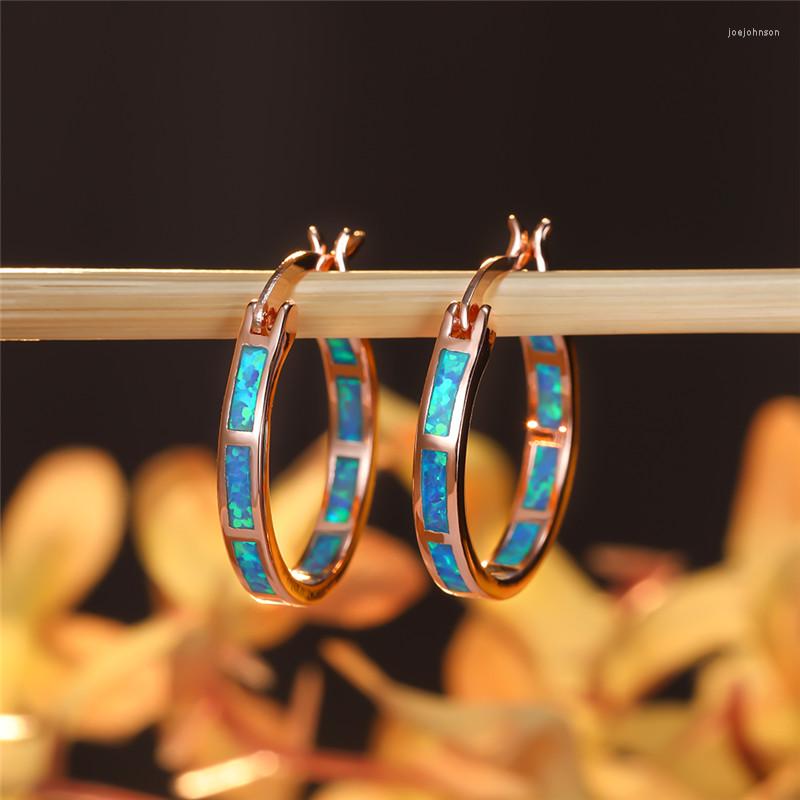Hoop Earrings Blue Fire Opal For Women Wedding Jewelry Vintage Fashion Rose Gold Birthstone Engagement Girl Bridal Gift
Hoop Earrings Blue Fire Opal For Women Wedding Jewelry Vintage Fashion Rose Gold Birthstone Engagement Girl Bridal Gift