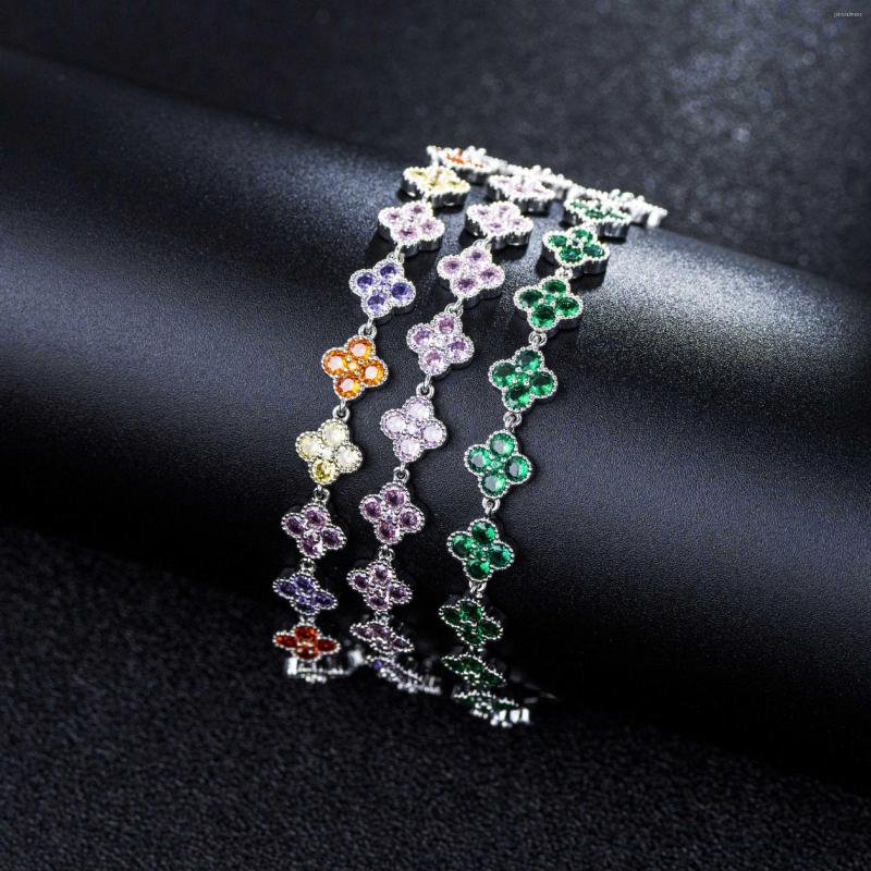 Link Bracelets Lucky Clover Bracelet INS Style Light Luxury Zircon Set Chain For Women
Link Bracelets Lucky Clover Bracelet INS Style Light Luxury Zircon Set Chain For Women
