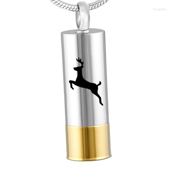 Pendant Necklaces IJD8424 Deer Engraved Cylinder Urn For Ashes Two Tone Stainless Steel Perfume Bottle Memorial Locket Cremation Necklace
Pendant Necklaces IJD8424 Deer Engraved Cylinder Urn For Ashes Two Tone Stainless Steel Perfume Bottle Memorial Locket Cremation Necklace