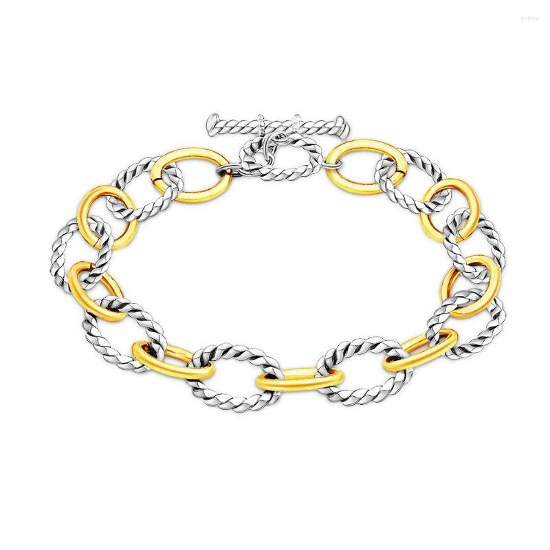 Charm Bracelets Megin D Yellow Gold Plated Mix Color Weaven Silver Vintage Bangle Wrist Chai Band Bracelet For Women Wedding Couple Gift
Charm Bracelets Megin D Yellow Gold Plated Mix Color Weaven Silver Vintage Bangle Wrist Chai Band Bracelet For Women Wedding Couple Gift