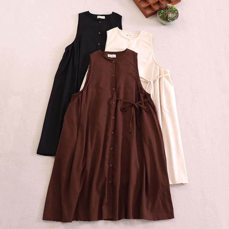 Casual Dresses Spring Solid Color Sleeveless Dress Women Round Neck Single Breasted Z7258, No.4
Casual Dresses Spring Solid Color Sleeveless Dress Women Round Neck Single Breasted Z7258, No.4