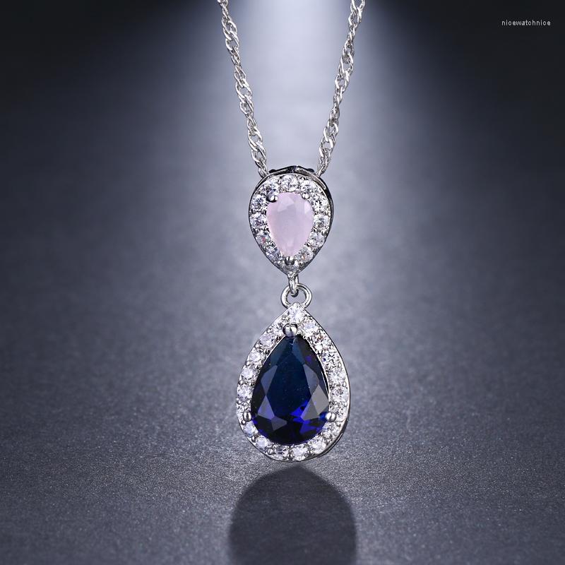Pendant Necklaces Emmaya Pink And Blue Fashion Zircon & Dazzling Double Water Drop Shaped Necklace For Women Gift
Pendant Necklaces Emmaya Pink And Blue Fashion Zircon & Dazzling Double Water Drop Shaped Necklace For Women Gift