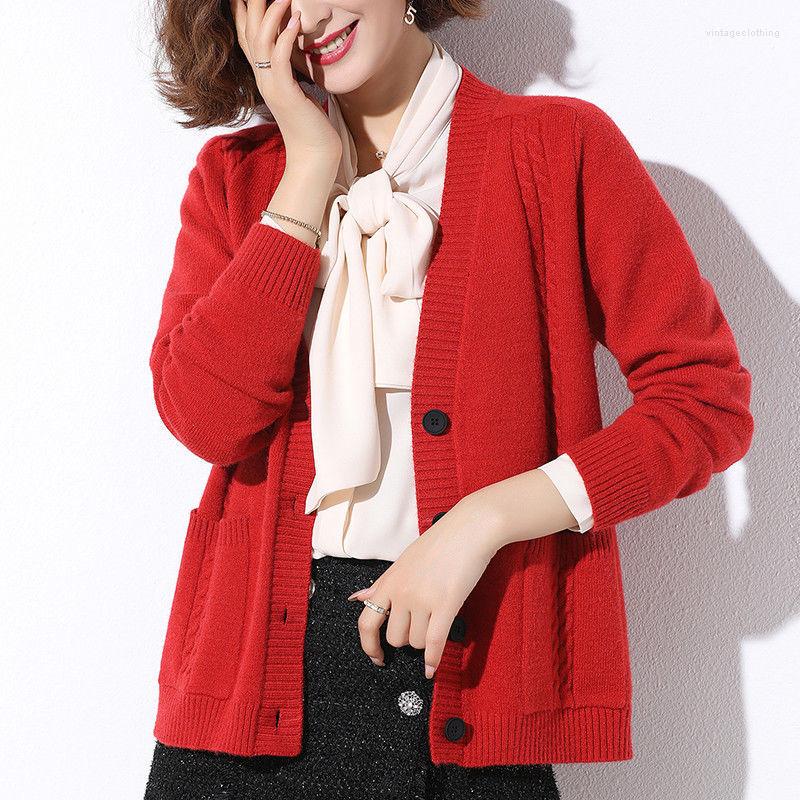 Women's Knits Korean Knitted Cardigans Women Casual Loose Single-breasted Sweater Elegant Short Coat Office Lady Autumn Solid Color Jacket, Dark coffee
Women's Knits Korean Knitted Cardigans Women Casual Loose Single-breasted Sweater Elegant Short Coat Office Lady Autumn Solid Color Jacket, Dark coffee