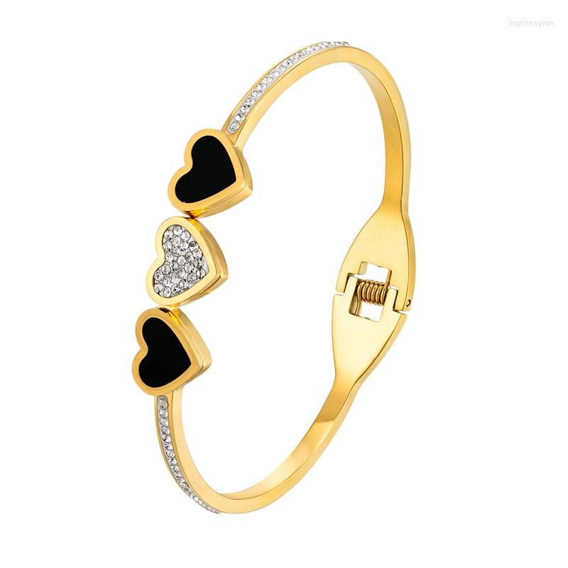 Bangle High Quality Unique Design Three Heart Shape Crystal Edge Stainless Steel Spring OpenWomen Loves Bracelet Jewelry Gift Wholesale
Bangle High Quality Unique Design Three Heart Shape Crystal Edge Stainless Steel Spring OpenWomen Loves Bracelet Jewelry Gift Wholesale