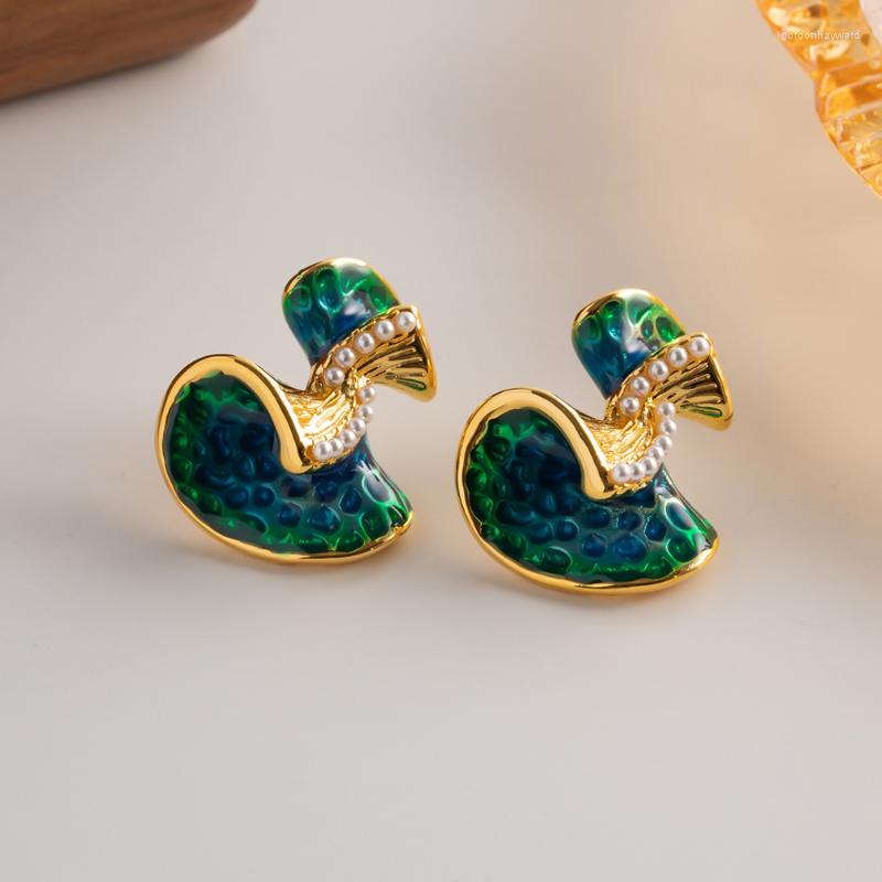 Dangle Earrings Minar Unique Design Blue Green Gradient Enamel Bowknot Drop For Women 14K Gold Plated Brass Faux Pearl Twisted Earring
Dangle Earrings Minar Unique Design Blue Green Gradient Enamel Bowknot Drop For Women 14K Gold Plated Brass Faux Pearl Twisted Earring