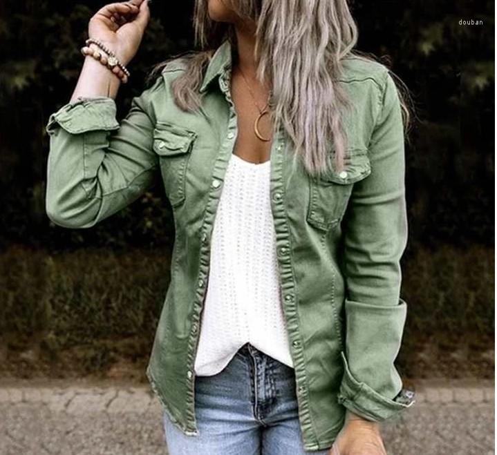 Women' Jackets Fashion Slim Jacket Long Sleeve Turn-down Collar Single Breasted Double Pocket Women Coat Black Gray Blue Green Chaquetas
Women' Jackets Fashion Slim Jacket Long Sleeve Turn-down Collar Single Breasted Double Pocket Women Coat Black Gray Blue Green Chaquetas
