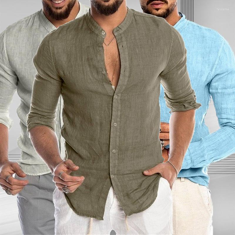 Men' Casual Shirts 2023 Men' Solid Color Linen Long Sleeve Shirt Stand Collar Cardigan Loose, White
Men' Casual Shirts 2023 Men' Solid Color Linen Long Sleeve Shirt Stand Collar Cardigan Loose, White