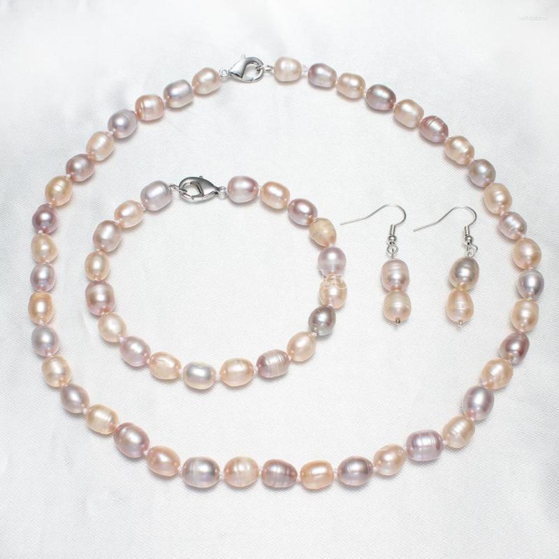 Necklace Earrings Set Natural Cultured Freshwater 7-8MM Pearl Bracelet7.5" & Jewelry 18", Picture shown
Necklace Earrings Set Natural Cultured Freshwater 7-8MM Pearl Bracelet7.5" & Jewelry 18", Picture shown