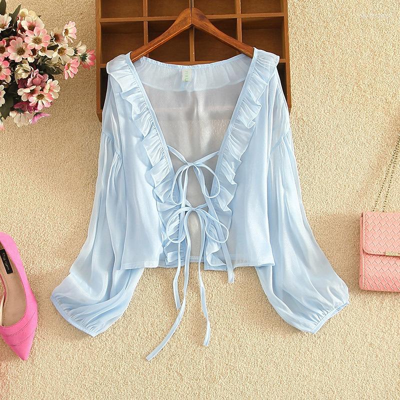 Women's Blouses 2023Summer Chiffon Sunscreen Shirt Korean Fairy Women's Coat Thin Small Shawl Cardigan With Straps 15861, White
Women's Blouses 2023Summer Chiffon Sunscreen Shirt Korean Fairy Women's Coat Thin Small Shawl Cardigan With Straps 15861, White